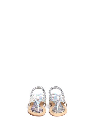 Figure View - Click To Enlarge - STUART WEITZMAN - 'Camia Leslie' kids holographic thong sandals