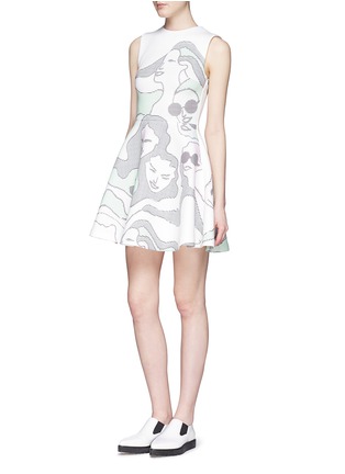 Figure View - Click To Enlarge - OPENING CEREMONY - 'ASCII Girls' neoprene flare dress