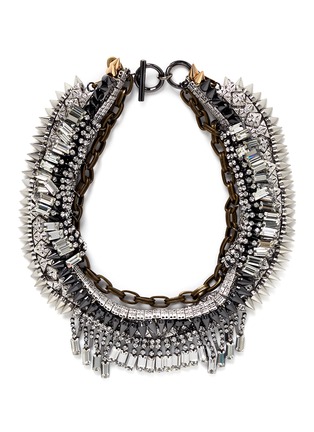 Main View - Click To Enlarge - VENNA - Crystal pavé spike chain collar necklace