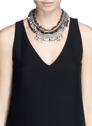Figure View - Click To Enlarge - VENNA - Crystal pavé spike chain collar necklace