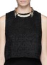 Figure View - Click To Enlarge - VENNA - Crystal pearl spike collar necklace