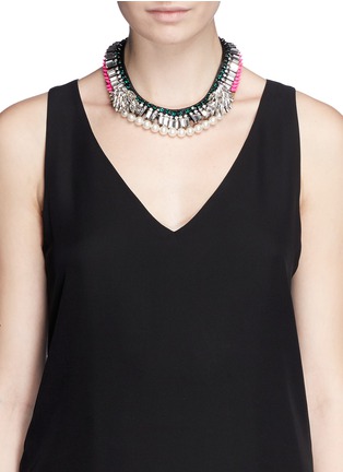 Figure View - Click To Enlarge - VENNA - Marquise cut crystal wing collar necklace