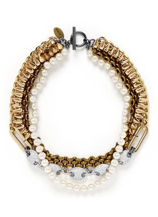 Main View - Click To Enlarge - VENNA - Crystal pavé strass station chain collar necklace