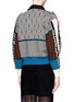 Back View - Click To Enlarge - TOGA ARCHIVES - Faux leather ribbon jacquard cardigan combo biker jacket