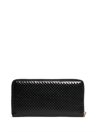 Back View - Click To Enlarge - ALEXANDER MCQUEEN - Embossed stud leather travel wallet
