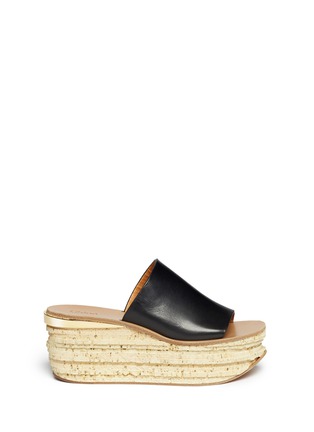 Main View - Click To Enlarge - CHLOÉ - Cork platform leather mules