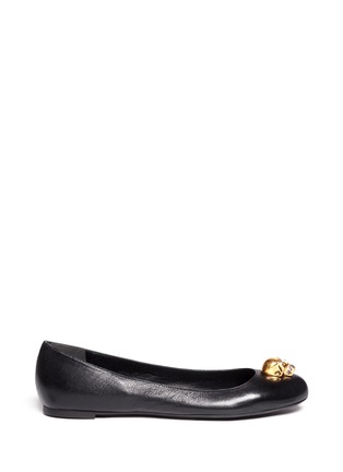 Main View - Click To Enlarge - ALEXANDER MCQUEEN - Engraved sole skull-detail ballerina flats