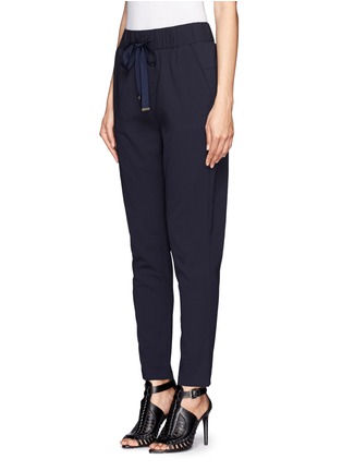Front View - Click To Enlarge - MO&CO. EDITION 10 - Drawstring waistband crop jogging pants