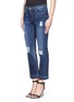 Front View - Click To Enlarge - CURRENT/ELLIOTT - Distressed cropped straight-leg jeans