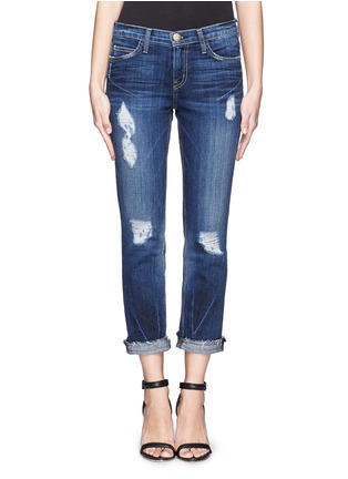 Main View - Click To Enlarge - CURRENT/ELLIOTT - Distressed cropped straight-leg jeans