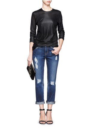 Figure View - Click To Enlarge - CURRENT/ELLIOTT - Distressed cropped straight-leg jeans