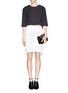 Figure View - Click To Enlarge - MO&CO. EDITION 10 - High low ruffle hem pencil skirt