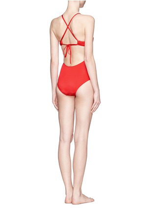Front View - Click To Enlarge - JETS - Lustre criss-cross cutout swimsuit