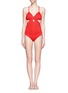 Main View - Click To Enlarge - JETS - Lustre criss-cross cutout swimsuit
