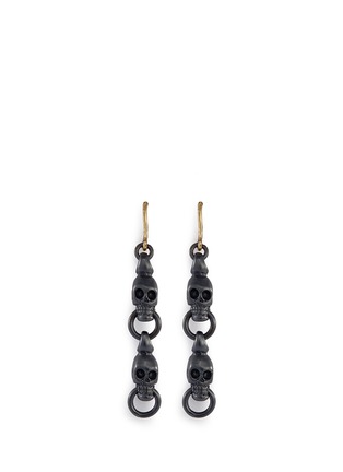 Main View - Click To Enlarge - DELFINA DELETTREZ - 18k yellow gold and silver skull link earrings