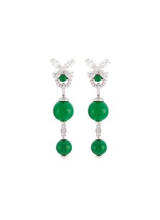 Main View - Click To Enlarge - SAMUEL KUNG - Diamond jade drop earrings