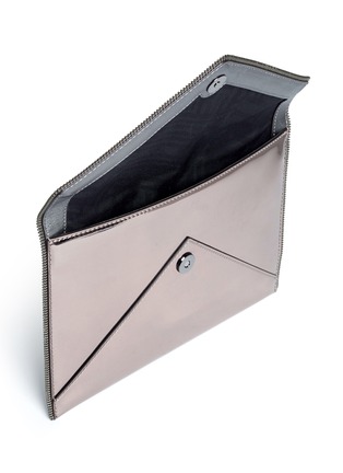Detail View - Click To Enlarge - REBECCA MINKOFF - 'Leo' mirror leather envelope clutch