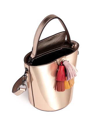  - REBECCA MINKOFF - 'Sofia' tassel mirror leather bucket bag