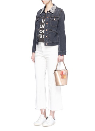 Front View - Click To Enlarge - REBECCA MINKOFF - 'Sofia' tassel mirror leather bucket bag