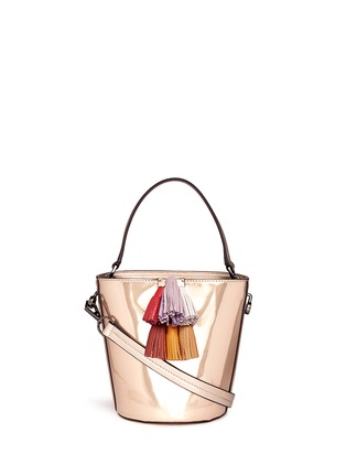 Main View - Click To Enlarge - REBECCA MINKOFF - 'Sofia' tassel mirror leather bucket bag