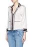 Front View - Click To Enlarge - EQUIPMENT - x Kate Moss 'Lake' stripe print silk pyjama shirt