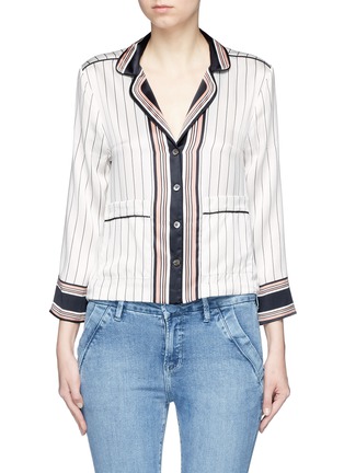 Main View - Click To Enlarge - EQUIPMENT - x Kate Moss 'Lake' stripe print silk pyjama shirt
