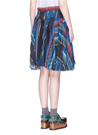 Back View - Click To Enlarge - SACAI - Mexican stripe print plissé pleat wrap skirt
