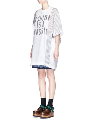 Front View - Click To Enlarge - SACAI - 'Fashion is a Passion' stripe dress