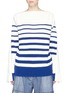 Main View - Click To Enlarge - SACAI - Lace-up open back stripe sweater