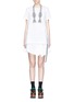 Main View - Click To Enlarge - SACAI - Houndstooth bow tie poplin belted wrap dress