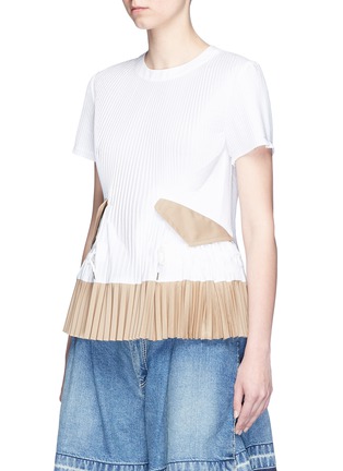Front View - Click To Enlarge - SACAI - Plissé pleated open back top