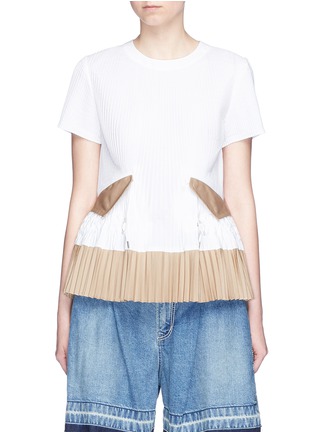 Main View - Click To Enlarge - SACAI - Plissé pleated open back top