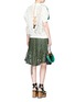 Figure View - Click To Enlarge - SACAI - Sateen sleeve guipure lace top