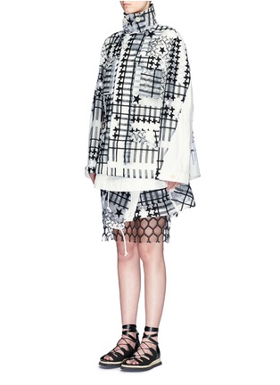 Front View - Click To Enlarge - SACAI - Tribal embroidered organza coat