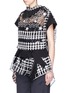 Front View - Click To Enlarge - SACAI - Fringe neck tribal lace organza shirt