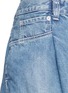 Detail View - Click To Enlarge - SACAI - Pleated raw edge washed denim shorts