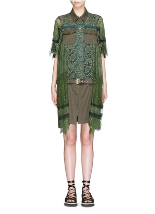 Main View - Click To Enlarge - SACAI - Guipure lace belted dress