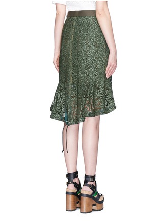 Back View - Click To Enlarge - SACAI - Guipure lace belted wrap skirt