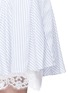 Detail View - Click To Enlarge - SACAI - Ruffle lace hem stripe pyjama dress