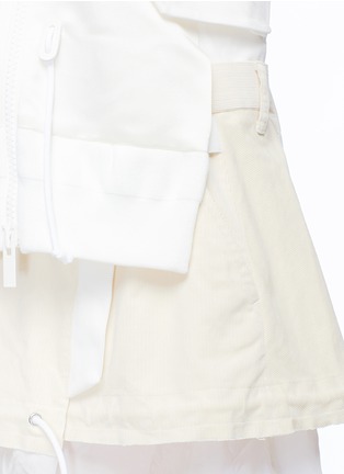 Detail View - Click To Enlarge - SACAI - Silk satin jacket corduroy skirt layered dress