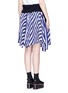 Back View - Click To Enlarge - SACAI - Stripe print plissé pleat asymmetric wrap skirt