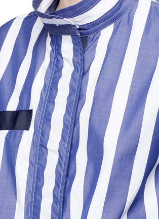 Detail View - Click To Enlarge - SACAI - Silk organza panel pleated hem stripe dress