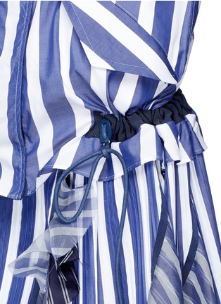 Detail View - Click To Enlarge - SACAI - Silk organza panel pleated hem stripe dress