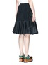 Back View - Click To Enlarge - TOGA ARCHIVES - Belted side plissé pleated taffeta skirt
