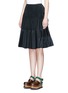 Front View - Click To Enlarge - TOGA ARCHIVES - Belted side plissé pleated taffeta skirt