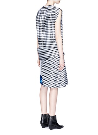 Back View - Click To Enlarge - TOGA ARCHIVES - Layered contrast hem gingham check dress