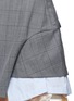 Detail View - Click To Enlarge - TOGA ARCHIVES - Layered contrast hem check plaid wool skirt