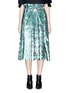 Main View - Click To Enlarge - TOGA ARCHIVES - Floral print lamé paperbag waist pleated skirt