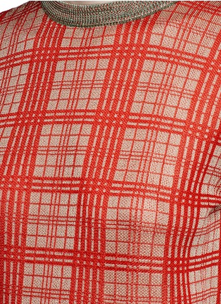 Detail View - Click To Enlarge - TOGA ARCHIVES - Check plaid mesh cuff sweater