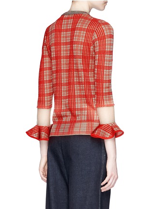 Back View - Click To Enlarge - TOGA ARCHIVES - Check plaid mesh cuff sweater